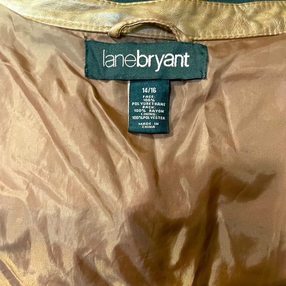 Lane Bryant • Brown Vegan Faux Leather Biker/Motorcycle Jacket Distressed - Picture 8 of 8